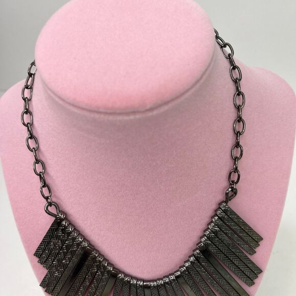 Necklace Bid Style Charcoal Grey Jewelry #567 - Picture 4 of 8